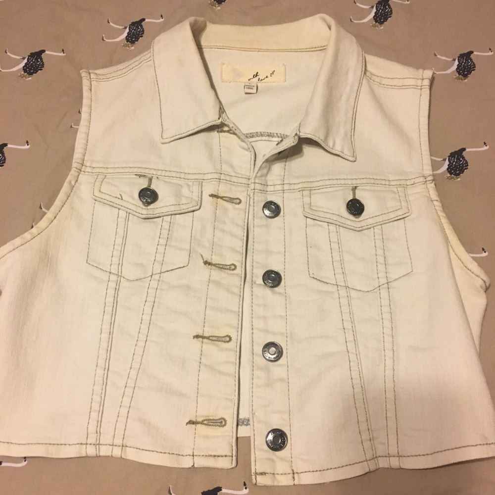 Off white Jean Jacket Vest